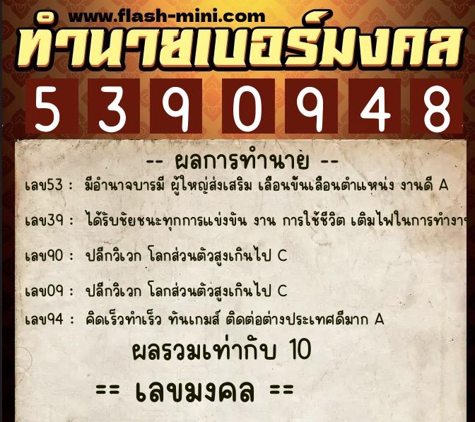 ทำนายเบอร์มงคล 0XX-5390948 ทำนายเบอร์มงคล หมายเลข 080-539094 ทำนายเบอร์มงคล 0XX-5390948 ทำนายเบอร์มงคล หมายเลข 080-539094