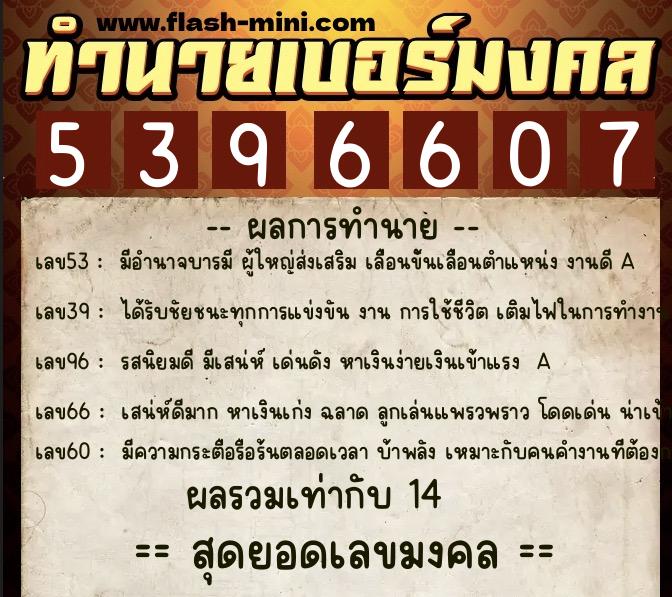 ทำนายเบอร์มงคล 0XX-5396607 ทำนายเบอร์มงคล หมายเลข 099-539660 ทำนายเบอร์มงคล 0XX-5396607 ทำนายเบอร์มงคล หมายเลข 099-539660