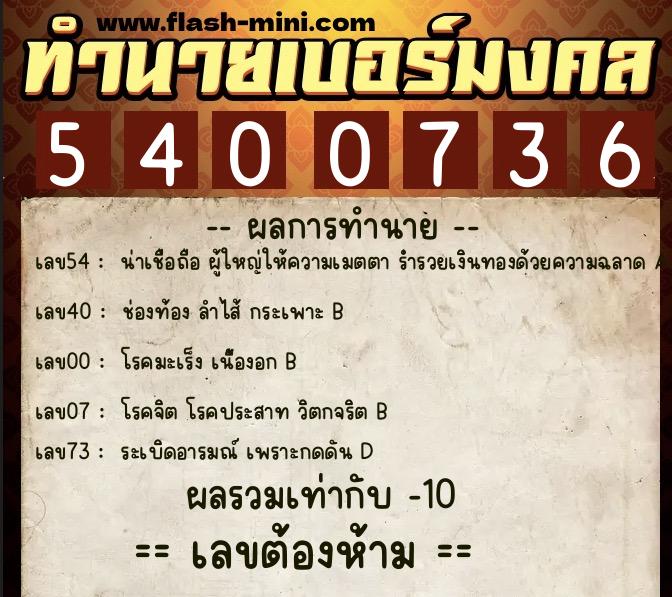 ทำนายเบอร์มงคล 0XX-5400736 ทำนายเบอร์มงคล หมายเลข 068-540073 ทำนายเบอร์มงคล 0XX-5400736 ทำนายเบอร์มงคล หมายเลข 068-540073