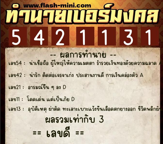 ทำนายเบอร์มงคล 0XX-5421131 ทำนายเบอร์มงคล หมายเลข 069-542113 ทำนายเบอร์มงคล 0XX-5421131 ทำนายเบอร์มงคล หมายเลข 069-542113