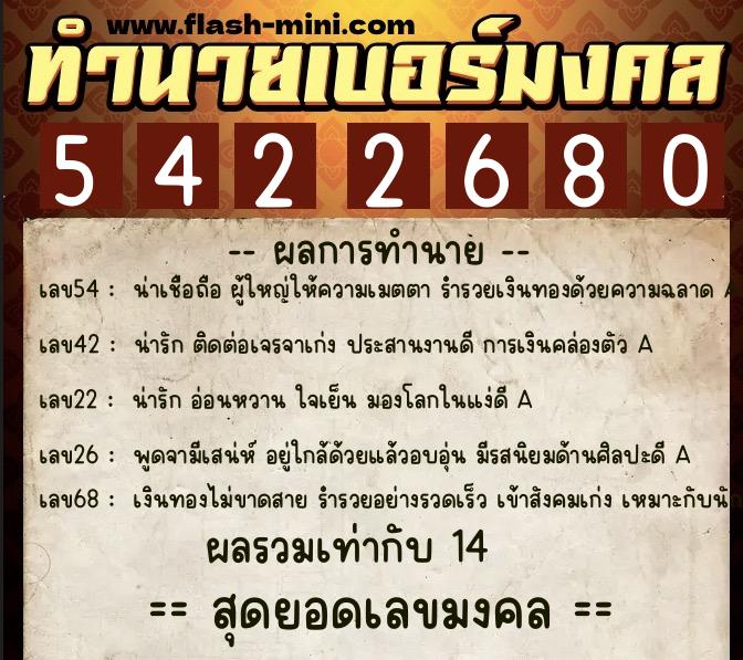 ทำนายเบอร์มงคล 0XX-5422680 ทำนายเบอร์มงคล หมายเลข 062-542268 ทำนายเบอร์มงคล 0XX-5422680 ทำนายเบอร์มงคล หมายเลข 062-542268