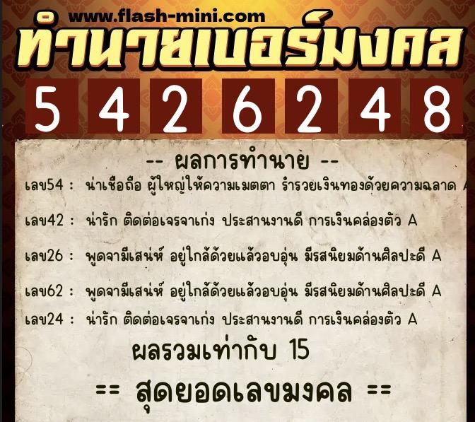 ทำนายเบอร์มงคล 0XX-5426248 ทำนายเบอร์มงคล หมายเลข 094-542624 ทำนายเบอร์มงคล 0XX-5426248 ทำนายเบอร์มงคล หมายเลข 094-542624