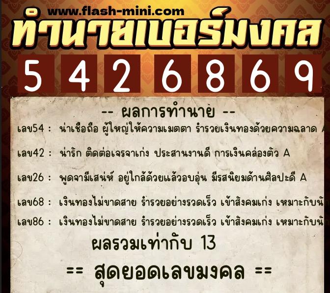 ทำนายเบอร์มงคล 0XX-5426869 ทำนายเบอร์มงคล หมายเลข 092-542686 ทำนายเบอร์มงคล 0XX-5426869 ทำนายเบอร์มงคล หมายเลข 092-542686