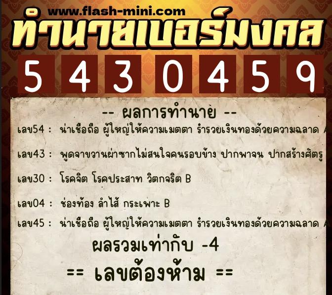 ทำนายเบอร์มงคล 0XX-5430459 ทำนายเบอร์มงคล หมายเลข 066-543045 ทำนายเบอร์มงคล 0XX-5430459 ทำนายเบอร์มงคล หมายเลข 066-543045