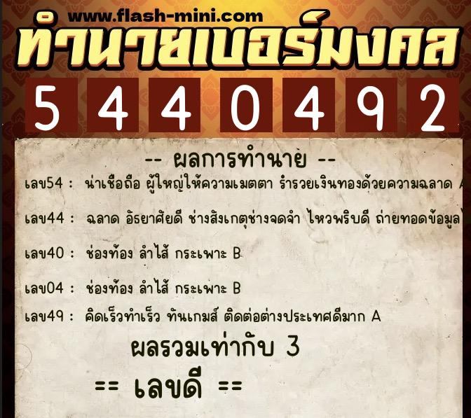 ทำนายเบอร์มงคล 0XX-5440492 ทำนายเบอร์มงคล หมายเลข 069-544049 ทำนายเบอร์มงคล 0XX-5440492 ทำนายเบอร์มงคล หมายเลข 069-544049