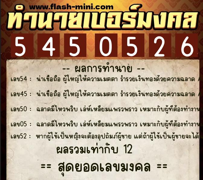 ทำนายเบอร์มงคล 0XX-5450526 ทำนายเบอร์มงคล หมายเลข 081-545052 ทำนายเบอร์มงคล 0XX-5450526 ทำนายเบอร์มงคล หมายเลข 081-545052