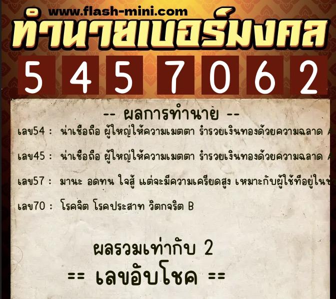 ทำนายเบอร์มงคล 0XX-5457062 ทำนายเบอร์มงคล หมายเลข 090-545706 ทำนายเบอร์มงคล 0XX-5457062 ทำนายเบอร์มงคล หมายเลข 090-545706