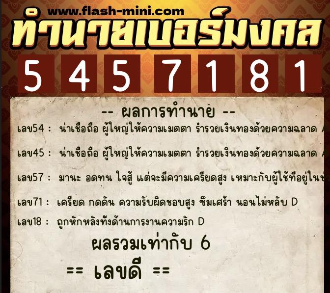 ทำนายเบอร์มงคล 0XX-5457181 ทำนายเบอร์มงคล หมายเลข 082-545718 ทำนายเบอร์มงคล 0XX-5457181 ทำนายเบอร์มงคล หมายเลข 082-545718
