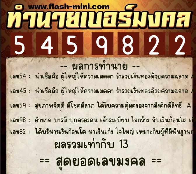 ทำนายเบอร์มงคล 0XX-5459822 ทำนายเบอร์มงคล หมายเลข 060-545982 ทำนายเบอร์มงคล 0XX-5459822 ทำนายเบอร์มงคล หมายเลข 060-545982