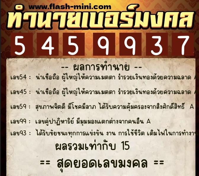 ทำนายเบอร์มงคล 0XX-5459937 ทำนายเบอร์มงคล หมายเลข 099-545993 ทำนายเบอร์มงคล 0XX-5459937 ทำนายเบอร์มงคล หมายเลข 099-545993