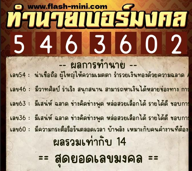 ทำนายเบอร์มงคล 0XX-5463602 ทำนายเบอร์มงคล หมายเลข 062-546360 ทำนายเบอร์มงคล 0XX-5463602 ทำนายเบอร์มงคล หมายเลข 062-546360