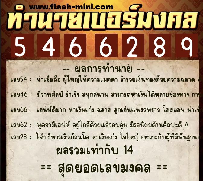 ทำนายเบอร์มงคล 0XX-5466289 ทำนายเบอร์มงคล หมายเลข 066-546628 ทำนายเบอร์มงคล 0XX-5466289 ทำนายเบอร์มงคล หมายเลข 066-546628