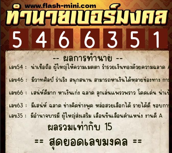 ทำนายเบอร์มงคล 0XX-5466351 ทำนายเบอร์มงคล หมายเลข 060-546635 ทำนายเบอร์มงคล 0XX-5466351 ทำนายเบอร์มงคล หมายเลข 060-546635