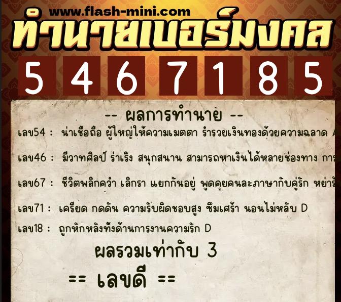 ทำนายเบอร์มงคล 0XX-5467185 ทำนายเบอร์มงคล หมายเลข 066-546718 ทำนายเบอร์มงคล 0XX-5467185 ทำนายเบอร์มงคล หมายเลข 066-546718