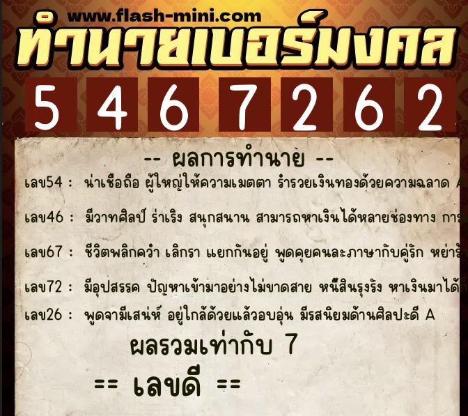 ทำนายเบอร์มงคล 0XX-5467262 ทำนายเบอร์มงคล หมายเลข 081-546726 ทำนายเบอร์มงคล 0XX-5467262 ทำนายเบอร์มงคล หมายเลข 081-546726