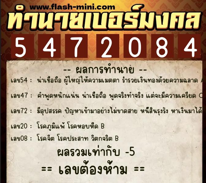 ทำนายเบอร์มงคล 0XX-5472084 ทำนายเบอร์มงคล หมายเลข 085-547208 ทำนายเบอร์มงคล 0XX-5472084 ทำนายเบอร์มงคล หมายเลข 085-547208