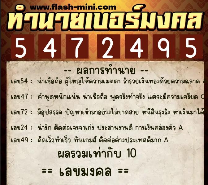 ทำนายเบอร์มงคล 0XX-5472495 ทำนายเบอร์มงคล หมายเลข 094-547249 ทำนายเบอร์มงคล 0XX-5472495 ทำนายเบอร์มงคล หมายเลข 094-547249