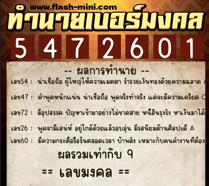 ทำนายเบอร์มงคล 0XX-5472601 ทำนายเบอร์มงคล หมายเลข 083-547260 ทำนายเบอร์มงคล 0XX-5472601 ทำนายเบอร์มงคล หมายเลข 083-547260