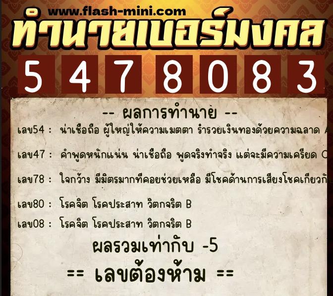 ทำนายเบอร์มงคล 0XX-5478083 ทำนายเบอร์มงคล หมายเลข 096-547808 ทำนายเบอร์มงคล 0XX-5478083 ทำนายเบอร์มงคล หมายเลข 096-547808