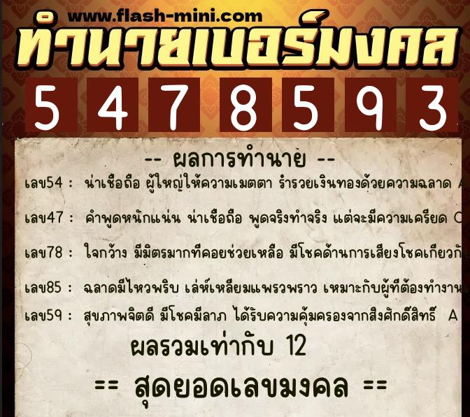 ทำนายเบอร์มงคล 0XX-5478593 ทำนายเบอร์มงคล หมายเลข 067-547859 ทำนายเบอร์มงคล 0XX-5478593 ทำนายเบอร์มงคล หมายเลข 067-547859