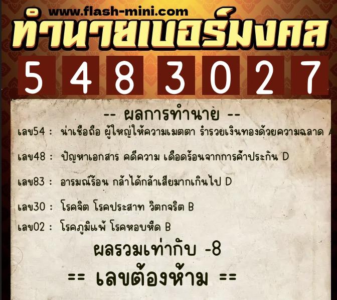 ทำนายเบอร์มงคล 0XX-5483027 ทำนายเบอร์มงคล หมายเลข 093-548302 ทำนายเบอร์มงคล 0XX-5483027 ทำนายเบอร์มงคล หมายเลข 093-548302