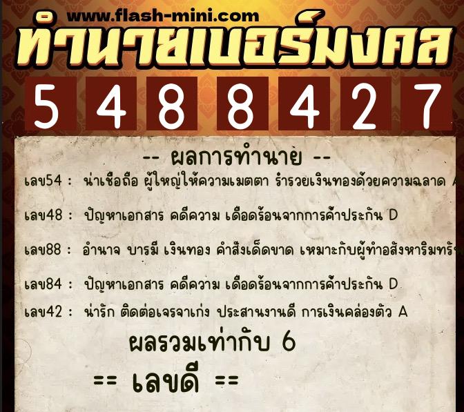 ทำนายเบอร์มงคล 0XX-5488427 ทำนายเบอร์มงคล หมายเลข 088-548842 ทำนายเบอร์มงคล 0XX-5488427 ทำนายเบอร์มงคล หมายเลข 088-548842
