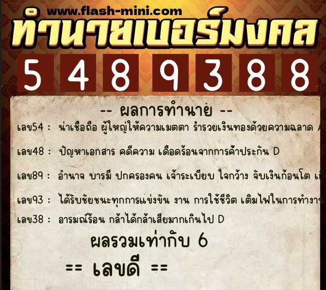 ทำนายเบอร์มงคล 0XX-5489388 ทำนายเบอร์มงคล หมายเลข 081-548938 ทำนายเบอร์มงคล 0XX-5489388 ทำนายเบอร์มงคล หมายเลข 081-548938