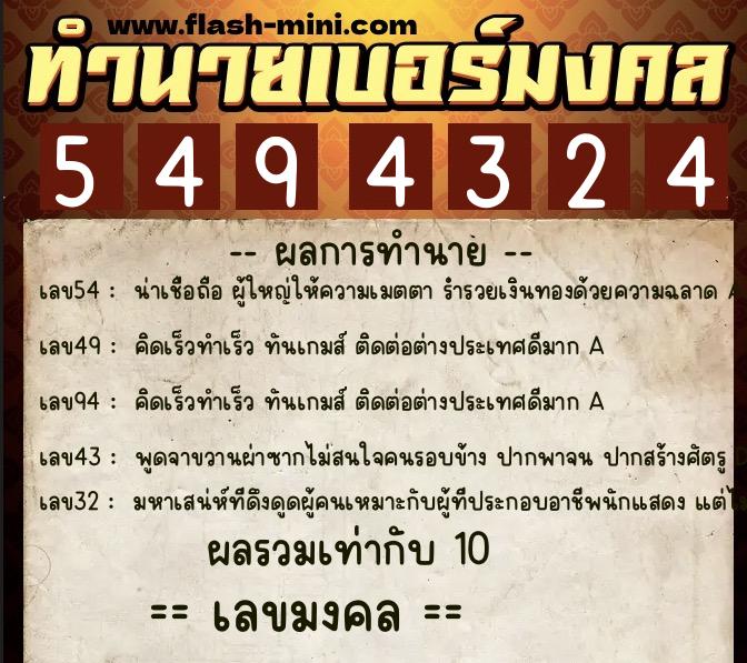 ทำนายเบอร์มงคล 0XX-5494324 ทำนายเบอร์มงคล หมายเลข 094-549432 ทำนายเบอร์มงคล 0XX-5494324 ทำนายเบอร์มงคล หมายเลข 094-549432