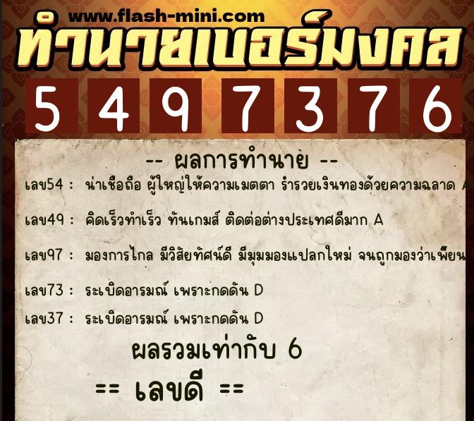 ทำนายเบอร์มงคล 0XX-5497376 ทำนายเบอร์มงคล หมายเลข 092-549737 ทำนายเบอร์มงคล 0XX-5497376 ทำนายเบอร์มงคล หมายเลข 092-549737