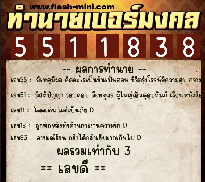 ทำนายเบอร์มงคล 0XX-5511838 ทำนายเบอร์มงคล หมายเลข 095-551183 ทำนายเบอร์มงคล 0XX-5511838 ทำนายเบอร์มงคล หมายเลข 095-551183