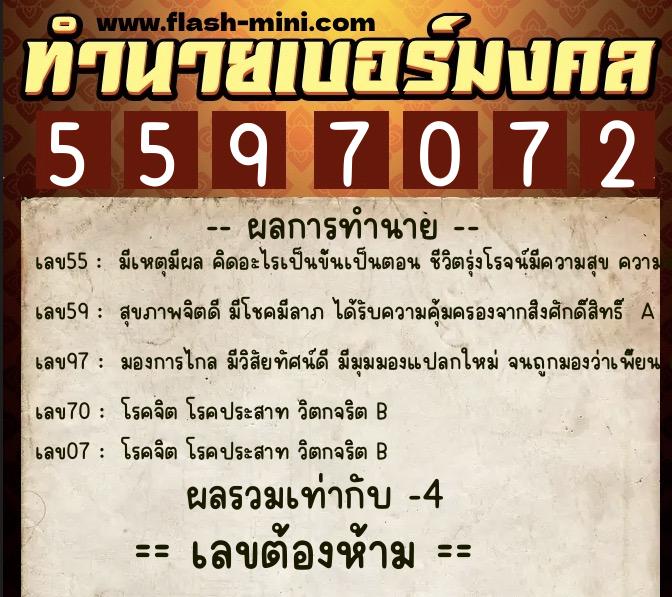 ทำนายเบอร์มงคล 0XX-5597072 ทำนายเบอร์มงคล หมายเลข 061-559707 ทำนายเบอร์มงคล 0XX-5597072 ทำนายเบอร์มงคล หมายเลข 061-559707