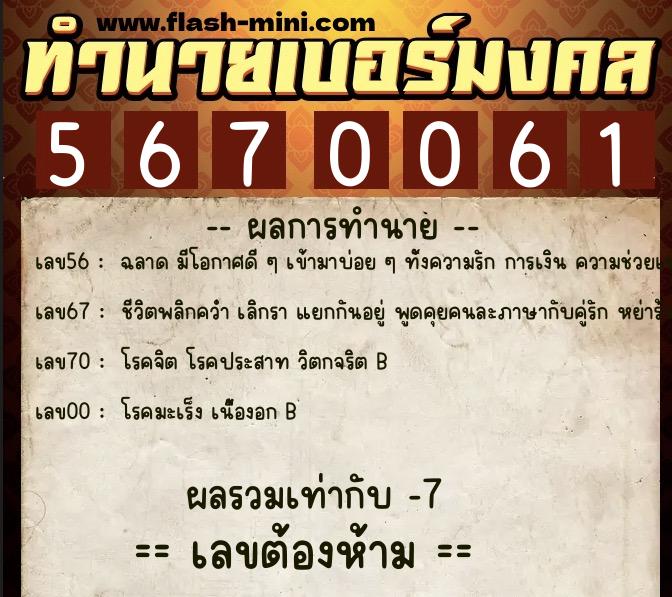 ทำนายเบอร์มงคล 0XX-5670061 ทำนายเบอร์มงคล หมายเลข 068-567006 ทำนายเบอร์มงคล 0XX-5670061 ทำนายเบอร์มงคล หมายเลข 068-567006