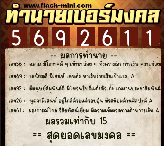 ทำนายเบอร์มงคล 0XX-5692611 ทำนายเบอร์มงคล หมายเลข 084-569261 ทำนายเบอร์มงคล 0XX-5692611 ทำนายเบอร์มงคล หมายเลข 084-569261