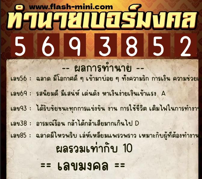 ทำนายเบอร์มงคล 0XX-5693852 ทำนายเบอร์มงคล หมายเลข 060-569385 ทำนายเบอร์มงคล 0XX-5693852 ทำนายเบอร์มงคล หมายเลข 060-569385