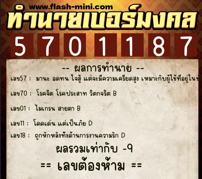 ทำนายเบอร์มงคล 0XX-5701187 ทำนายเบอร์มงคล หมายเลข 090-570118 ทำนายเบอร์มงคล 0XX-5701187 ทำนายเบอร์มงคล หมายเลข 090-570118