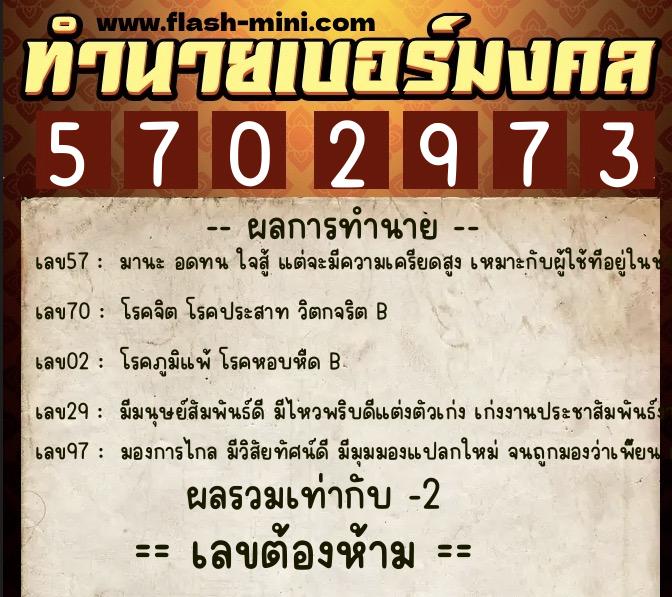 ทำนายเบอร์มงคล 0XX-5702973 ทำนายเบอร์มงคล หมายเลข 091-570297 ทำนายเบอร์มงคล 0XX-5702973 ทำนายเบอร์มงคล หมายเลข 091-570297
