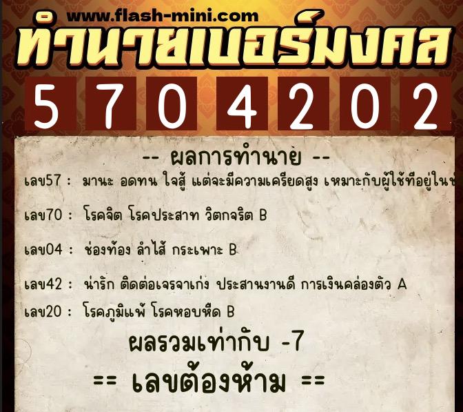 ทำนายเบอร์มงคล 0XX-5704202 ทำนายเบอร์มงคล หมายเลข 093-570420 ทำนายเบอร์มงคล 0XX-5704202 ทำนายเบอร์มงคล หมายเลข 093-570420