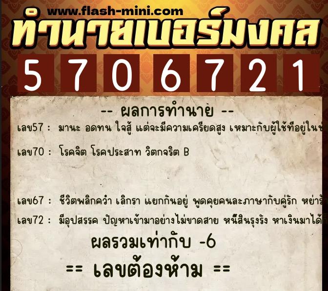 ทำนายเบอร์มงคล 0XX-5706721 ทำนายเบอร์มงคล หมายเลข 062-570672 ทำนายเบอร์มงคล 0XX-5706721 ทำนายเบอร์มงคล หมายเลข 062-570672