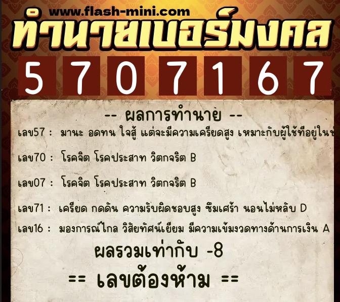 ทำนายเบอร์มงคล 0XX-5707167 ทำนายเบอร์มงคล หมายเลข 099-570716 ทำนายเบอร์มงคล 0XX-5707167 ทำนายเบอร์มงคล หมายเลข 099-570716