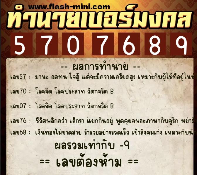 ทำนายเบอร์มงคล 0XX-5707689 ทำนายเบอร์มงคล หมายเลข 091-570768 ทำนายเบอร์มงคล 0XX-5707689 ทำนายเบอร์มงคล หมายเลข 091-570768