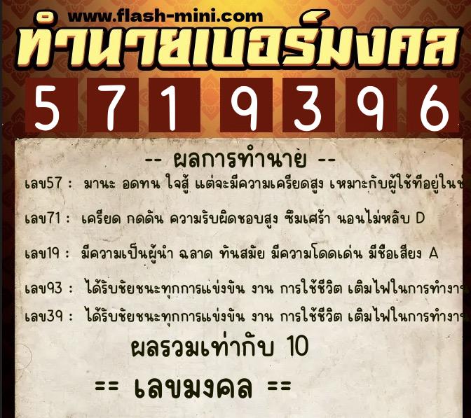 ทำนายเบอร์มงคล 0XX-5719396 ทำนายเบอร์มงคล หมายเลข 092-571939 ทำนายเบอร์มงคล 0XX-5719396 ทำนายเบอร์มงคล หมายเลข 092-571939
