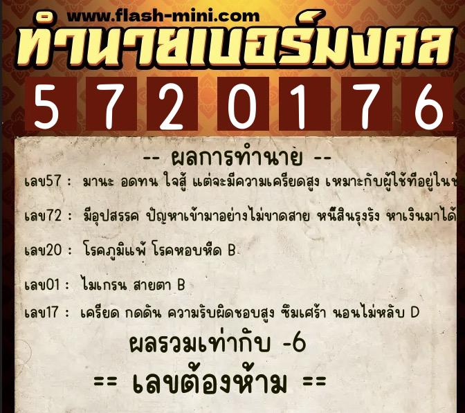 ทำนายเบอร์มงคล 0XX-5720176 ทำนายเบอร์มงคล หมายเลข 092-572017 ทำนายเบอร์มงคล 0XX-5720176 ทำนายเบอร์มงคล หมายเลข 092-572017
