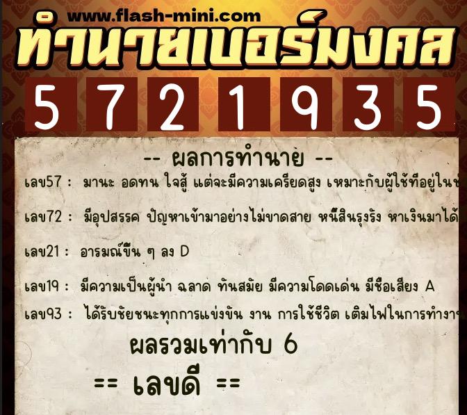 ทำนายเบอร์มงคล 0XX-5721935 ทำนายเบอร์มงคล หมายเลข 099-572193 ทำนายเบอร์มงคล 0XX-5721935 ทำนายเบอร์มงคล หมายเลข 099-572193