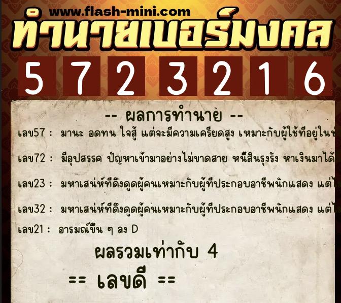 ทำนายเบอร์มงคล 0XX-5723216 ทำนายเบอร์มงคล หมายเลข 098-572321 ทำนายเบอร์มงคล 0XX-5723216 ทำนายเบอร์มงคล หมายเลข 098-572321