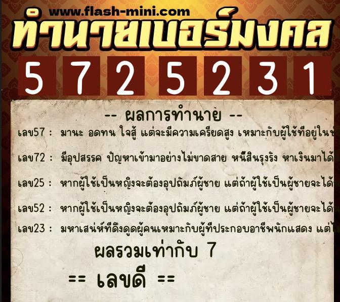 ทำนายเบอร์มงคล 0XX-5725231 ทำนายเบอร์มงคล หมายเลข 088-572523 ทำนายเบอร์มงคล 0XX-5725231 ทำนายเบอร์มงคล หมายเลข 088-572523