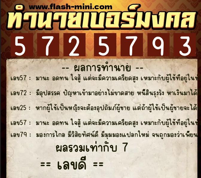 ทำนายเบอร์มงคล 0XX-5725793 ทำนายเบอร์มงคล หมายเลข 061-572579 ทำนายเบอร์มงคล 0XX-5725793 ทำนายเบอร์มงคล หมายเลข 061-572579