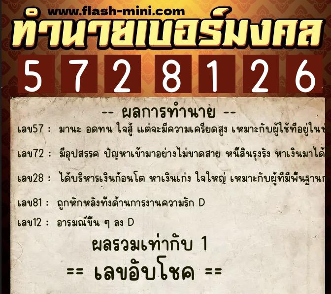ทำนายเบอร์มงคล 0XX-5728126 ทำนายเบอร์มงคล หมายเลข 093-572812 ทำนายเบอร์มงคล 0XX-5728126 ทำนายเบอร์มงคล หมายเลข 093-572812