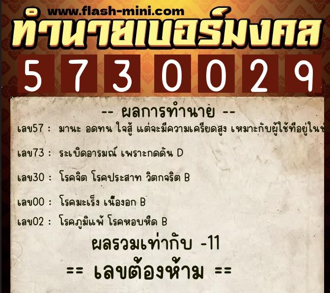 ทำนายเบอร์มงคล 0XX-5730029 ทำนายเบอร์มงคล หมายเลข 066-573002 ทำนายเบอร์มงคล 0XX-5730029 ทำนายเบอร์มงคล หมายเลข 066-573002