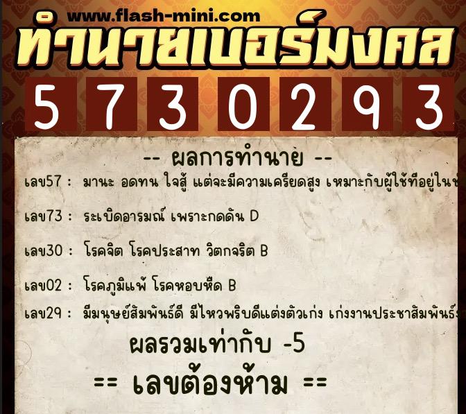 ทำนายเบอร์มงคล 0XX-5730293 ทำนายเบอร์มงคล หมายเลข 064-573029 ทำนายเบอร์มงคล 0XX-5730293 ทำนายเบอร์มงคล หมายเลข 064-573029