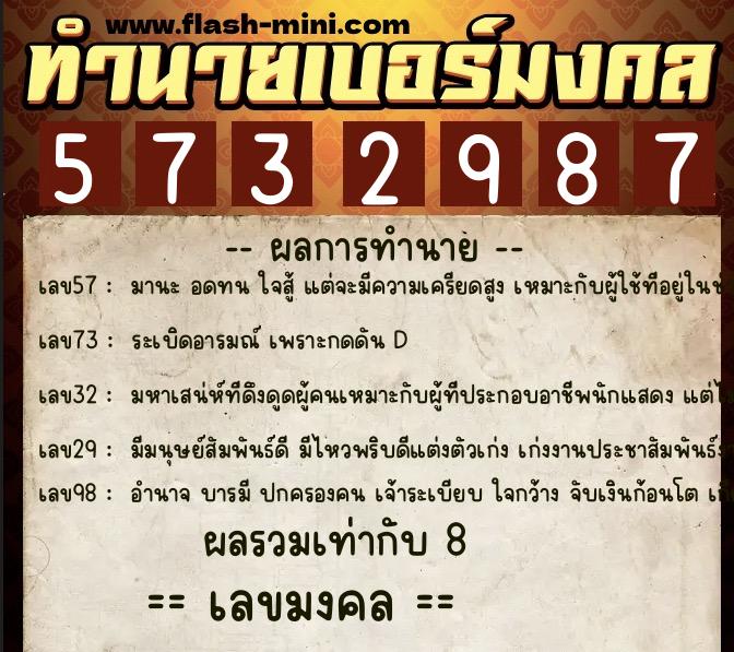 ทำนายเบอร์มงคล 0XX-5732987 ทำนายเบอร์มงคล หมายเลข 096-573298 ทำนายเบอร์มงคล 0XX-5732987 ทำนายเบอร์มงคล หมายเลข 096-573298
